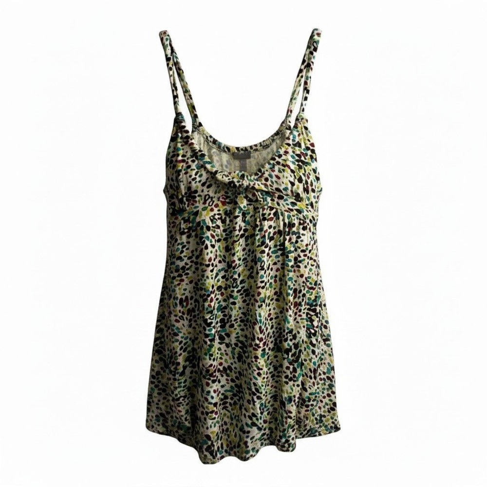 American Rag Multicolor Abstract Petal‎ Print Babydoll Cami Dress Large Summer